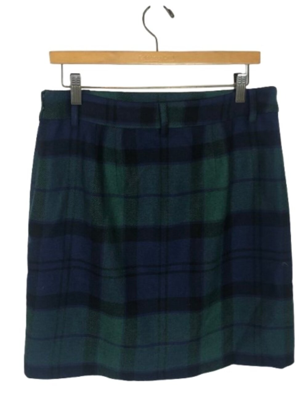 NWT Talbots Size 8 Green Blue Black Watch Plaid A-Line Lined Mini Skirt NEW - Picture 2 of 4